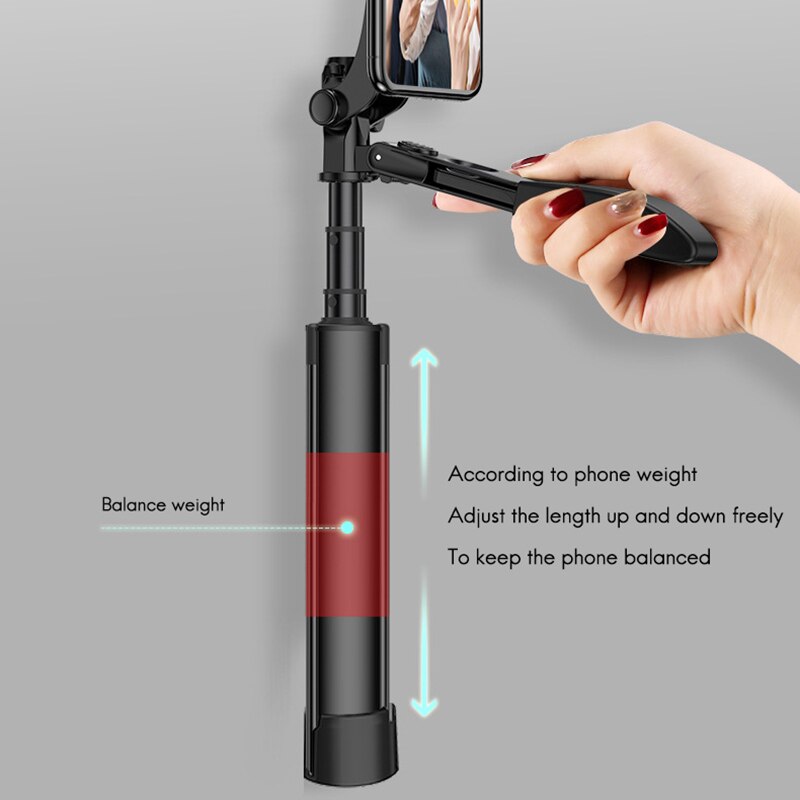 Selfie Stick Bluetooth, telecomando treppiede Wireless, supporto per telefono portatile, stabilizzatore, giunto cardanico anti-vibrazione