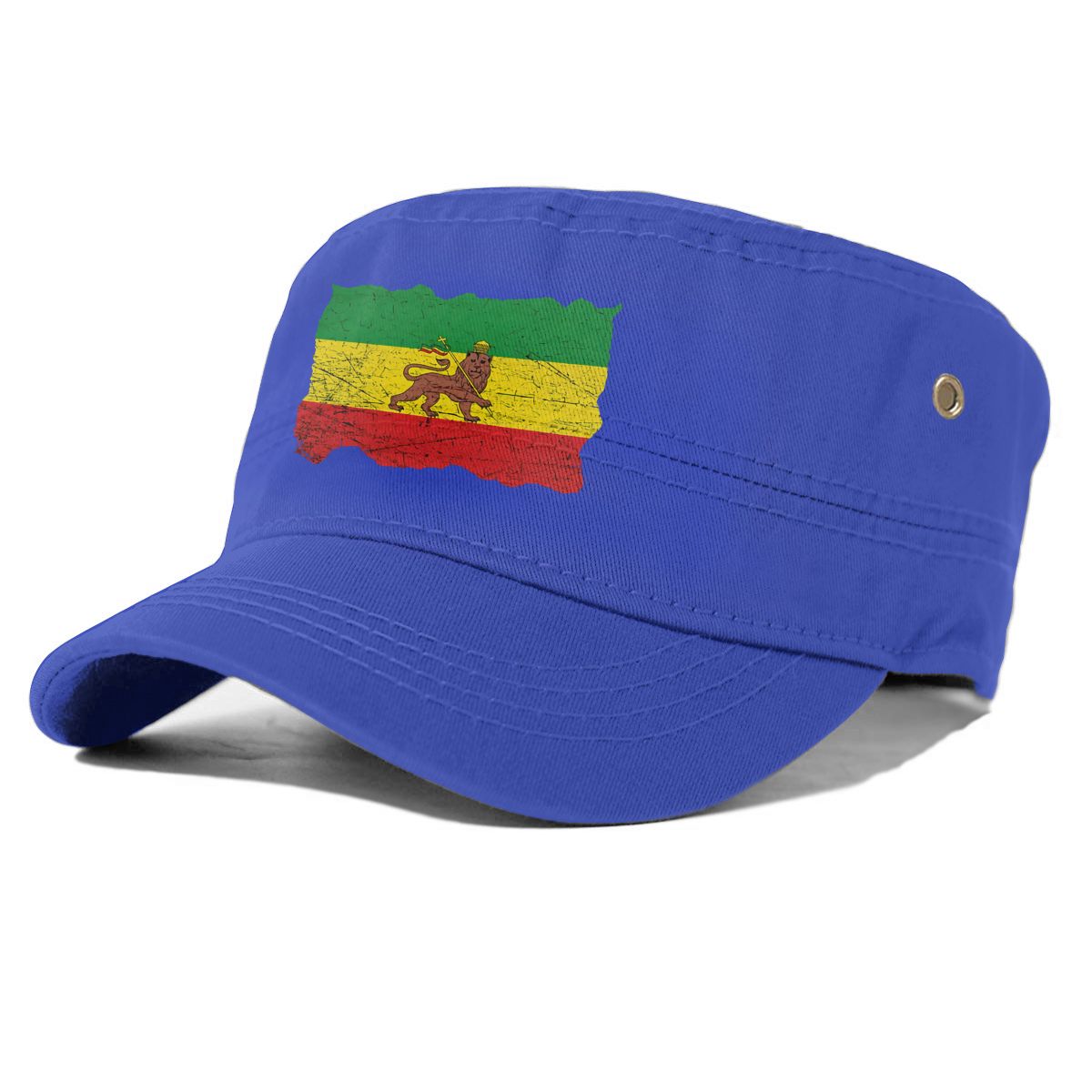 Ethiopia rastafari flag rasta babylon irie ska baseball cap hip hop hat man hat baseball snapback cap women bucket hat: Blue