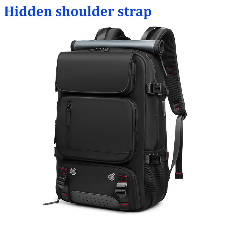 Woman travel backpack,waterproof 16 inch Business Laptop Backpack with Shoe Bag Hidden USB charging port Hiking camping backpack: black