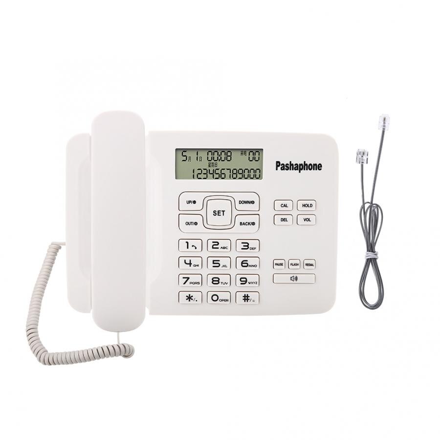 cordless phone Corded Phone with Caller ID/FSK/DTMF Dual System/Calendar LCD Display For Home Office White telephone portable