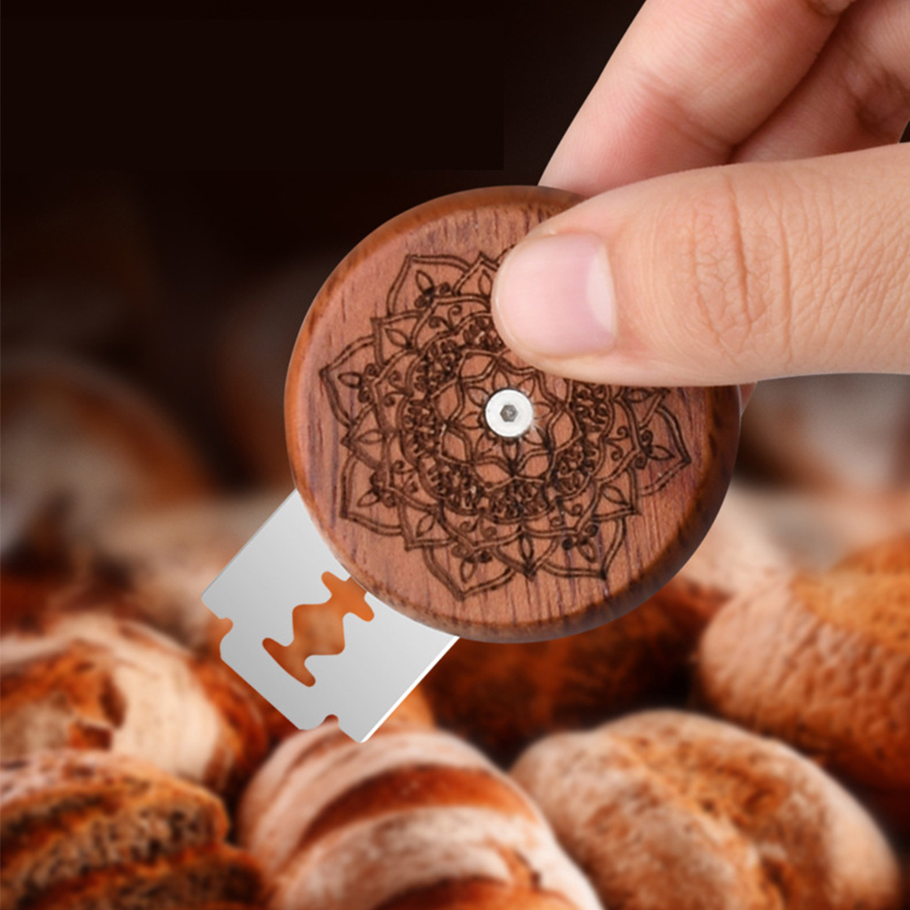Herramientas de corte de puntuación de masa Lame de pan de madera, cortador de pan francés, fuente de horneado, cuchillo de masa, herramientas de bricolaje para panadero