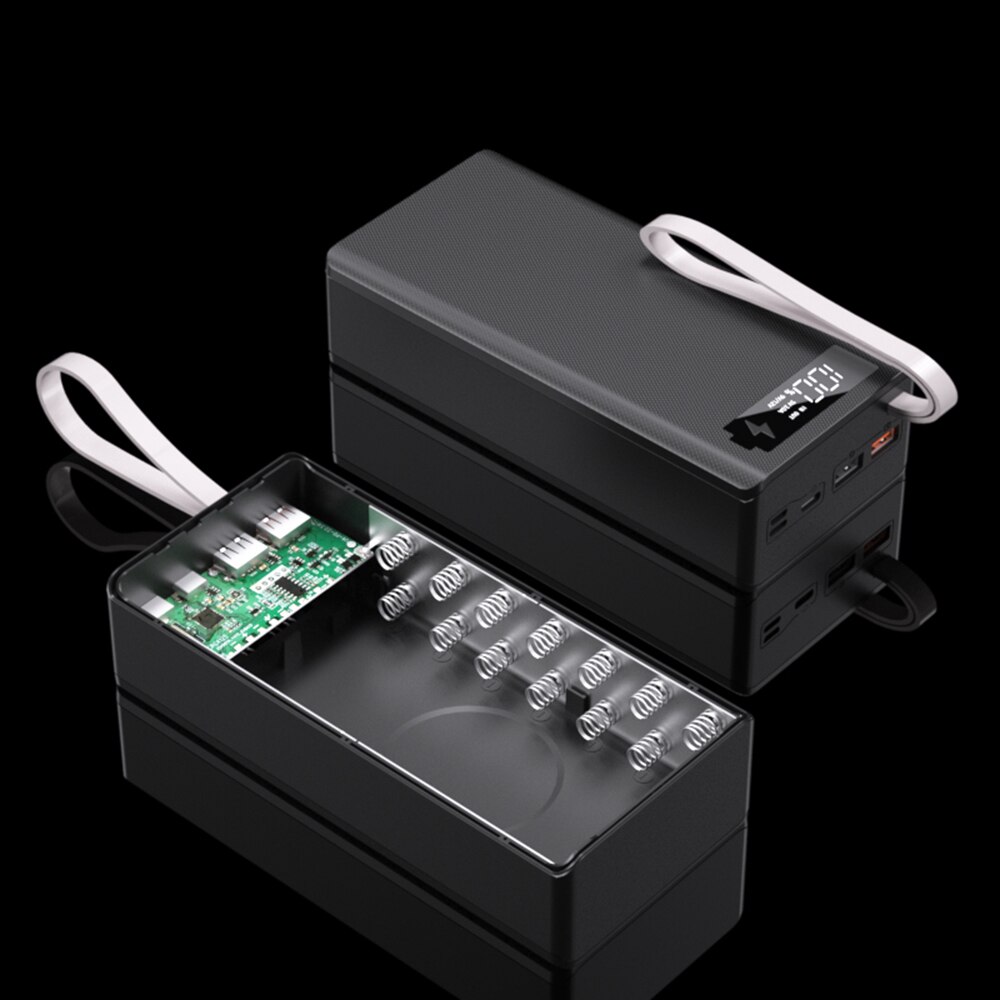 C14 18650 Batterij Houder Opladen Doos Pd Snelle Qi Draadloze Oplader Usb Type C Diy Power Bank Case 14*18650 Batterij Opbergdoos