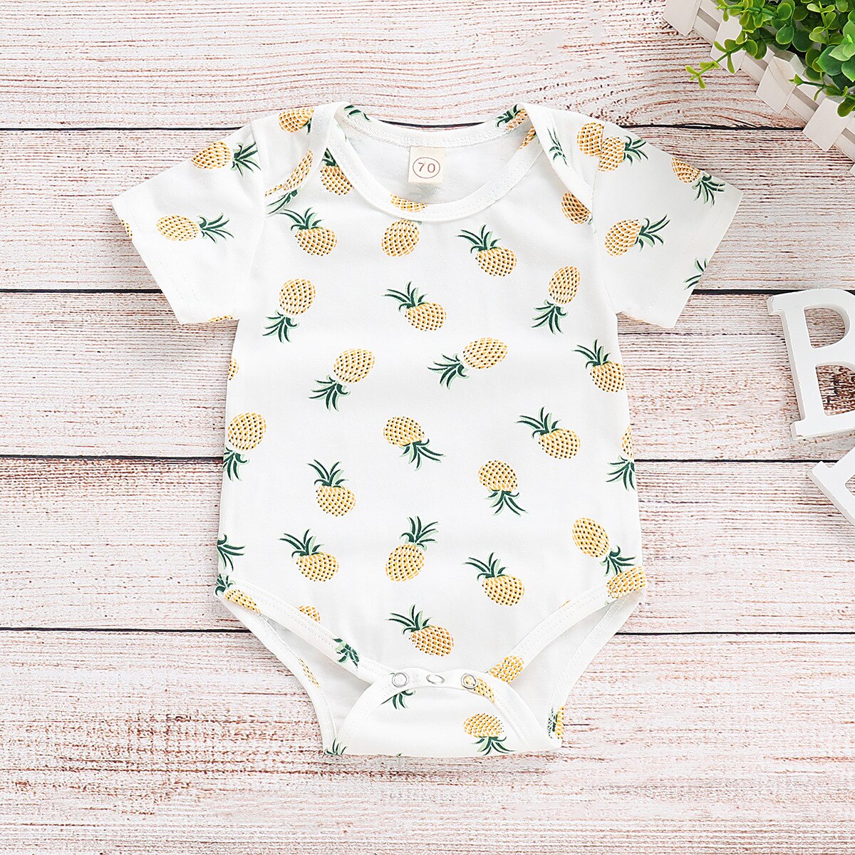 0-24m Summer Cool Newborn baby Boys Girls clothes Infant baby pineapple cotton romper factory direct romper