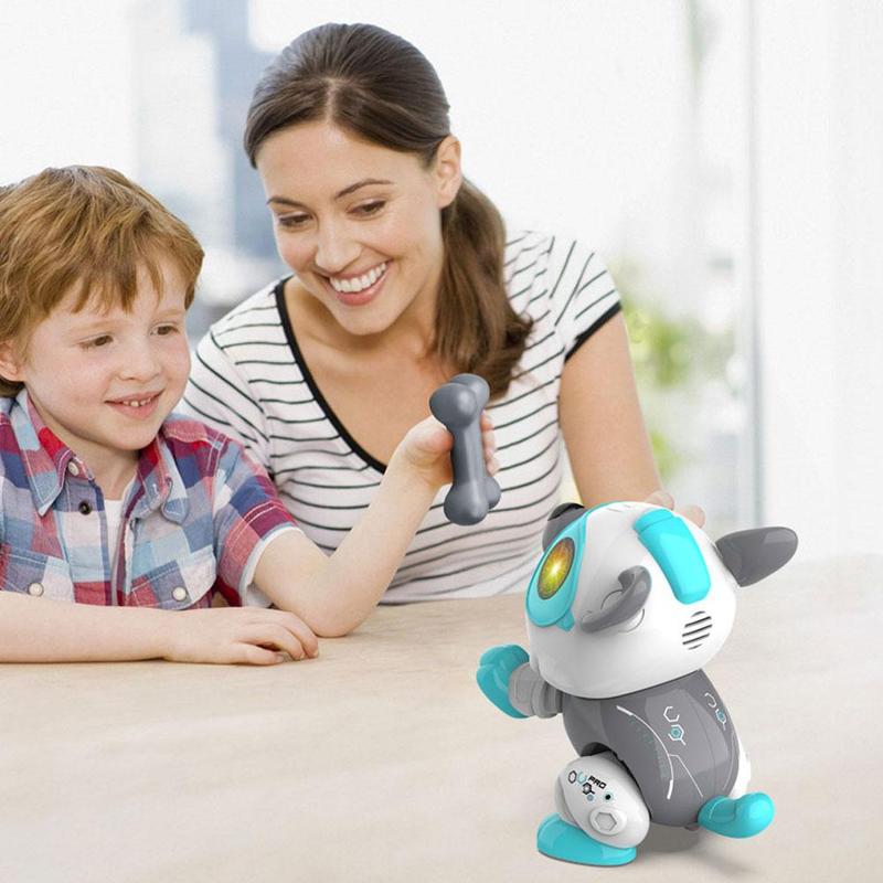 Diy Voice Control Touch Sensor Robot Dog Toy Lighting Sound Effect Timing Function Pet Dog Model