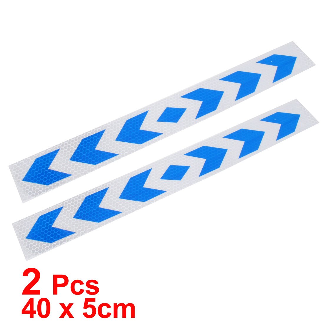 X Autohaux 2 Pcs Blue Silver Tone Arrow Pattern Reflective Car Sticker Decal