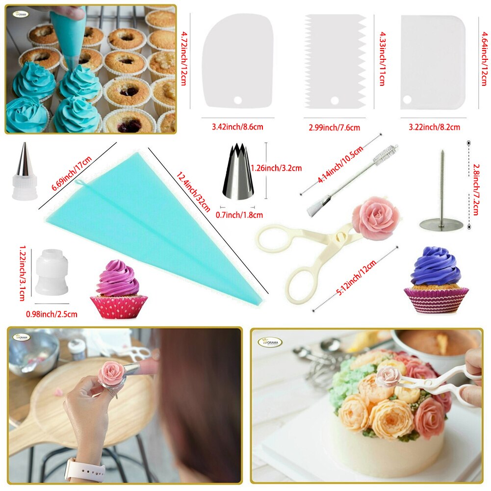 73 pcs Baking Supplies Kit DIY Cake Cupcake Decorating Icing tips Set Tools Cake Turntable Baking And Mounting Tool
