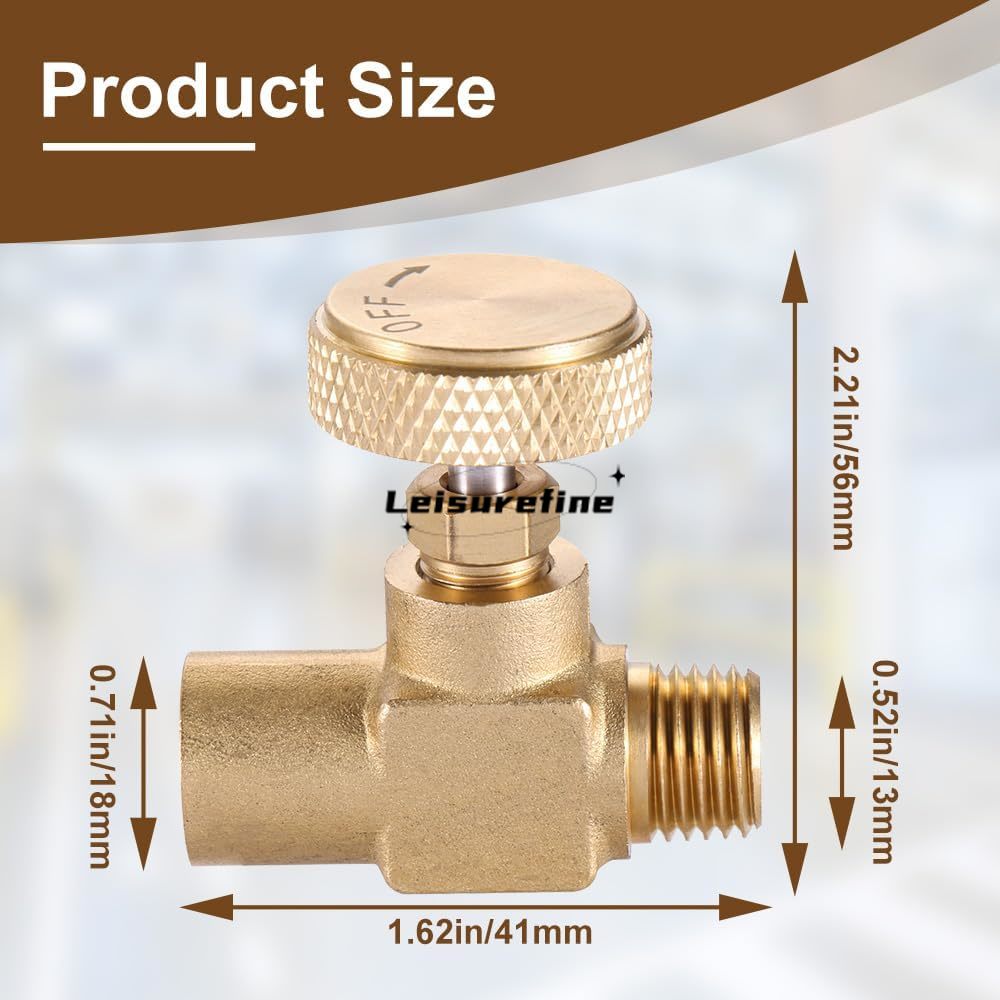 Needle Valve 1/4" Female NPT X 1/4" Male NPT Heavy Duty Brass High Pressure Propane LPG Gas Flow Butane Control Replacements