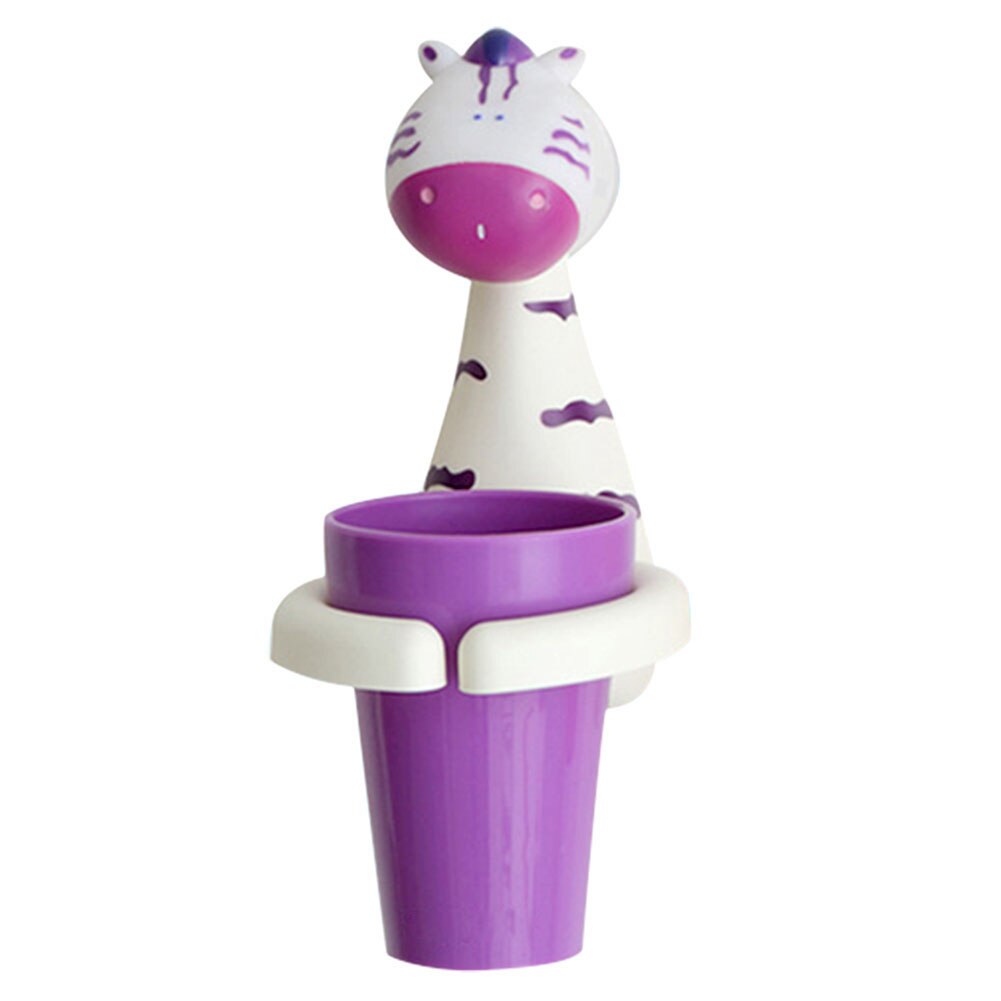 Variété De Styles De Dessin Animé Enfants Brossage Support De Verre Animal Enfants Enfants Brosse à dents Avec Brosse À Dents Tasse de Rinçage Et Support: purple horse