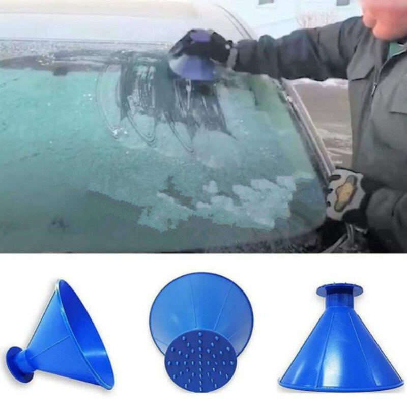 SCRAPE-A-ROUND Autoruit Voorruit Ijskrabber Kegelvormige Sneeuw Schop Tool Ijs Schop Trechter Auto Achteruitkijkspiegel Sneeuw Remover