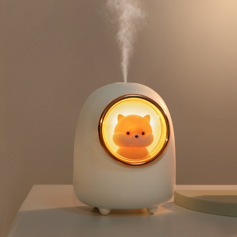 M08/M23 350 / 200ML Evaporative Air Humidifier Wireless Space Capsule Cute Pet Mist Maker With LED Night Lamp: M08 White