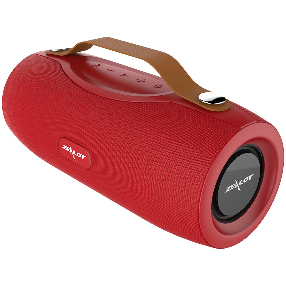 Zealot s29-caixa de som portátil sem fio, com bluetooth, estéreo, sistema tf, rádio fm, subwoofer, coluna de caixa de som para computador: Vermelho