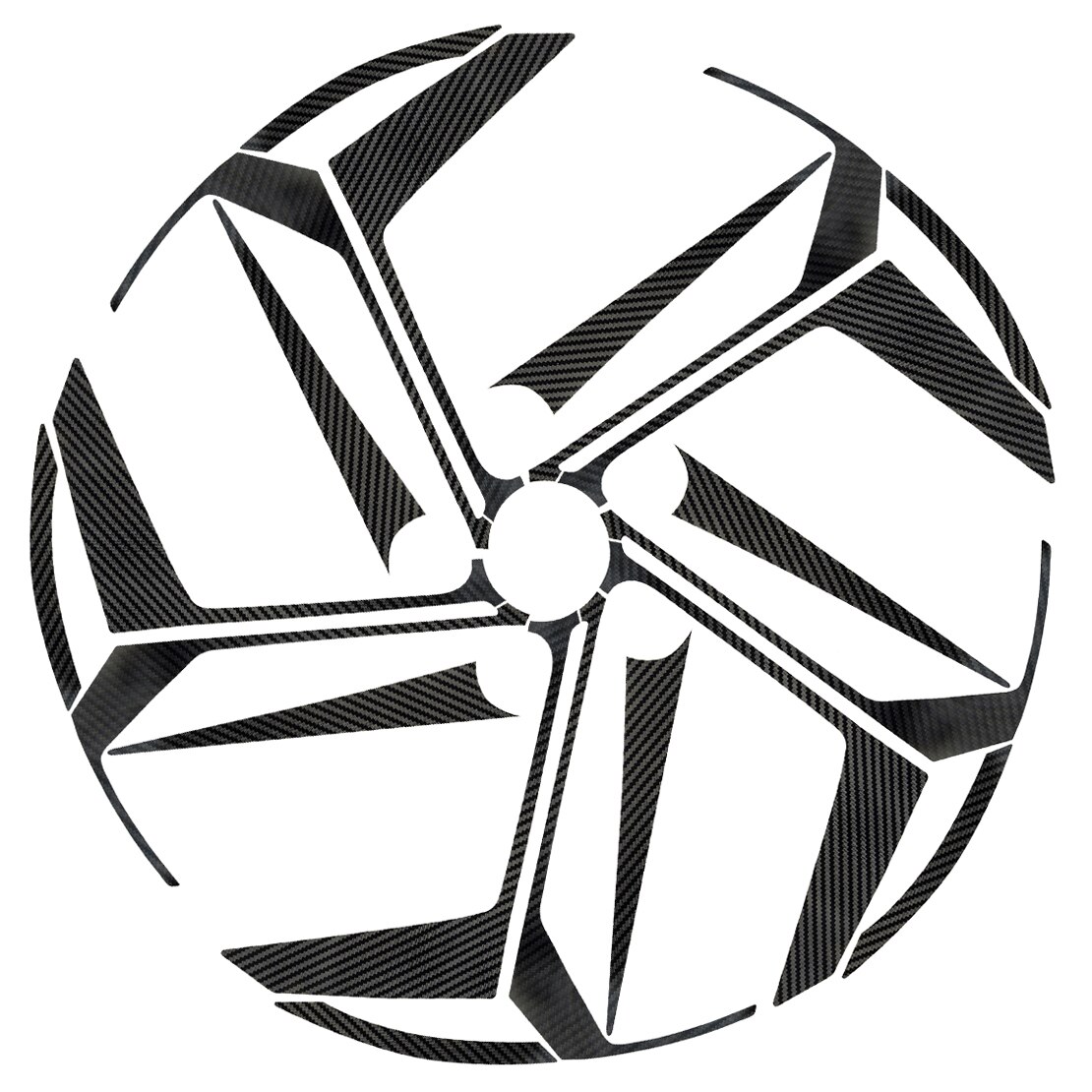 4x Car Left Right Front Rear Wheel Hub Sticker Trim Decor Fit for Hyundai Tucson 2022 Black Carbon Fiber Style Plastic