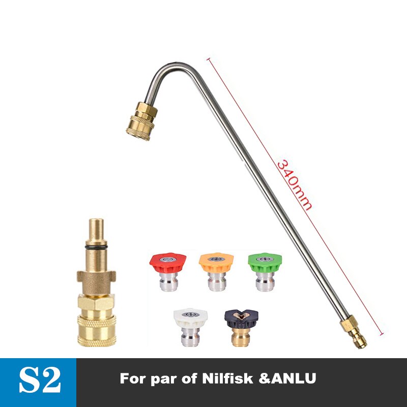 High Pressure Washer Gutter Cleaner Attachment For Lance/Wand 1/4" Quick Connect,for Lavor for Nilfisk for Bosch car accessories: Gray