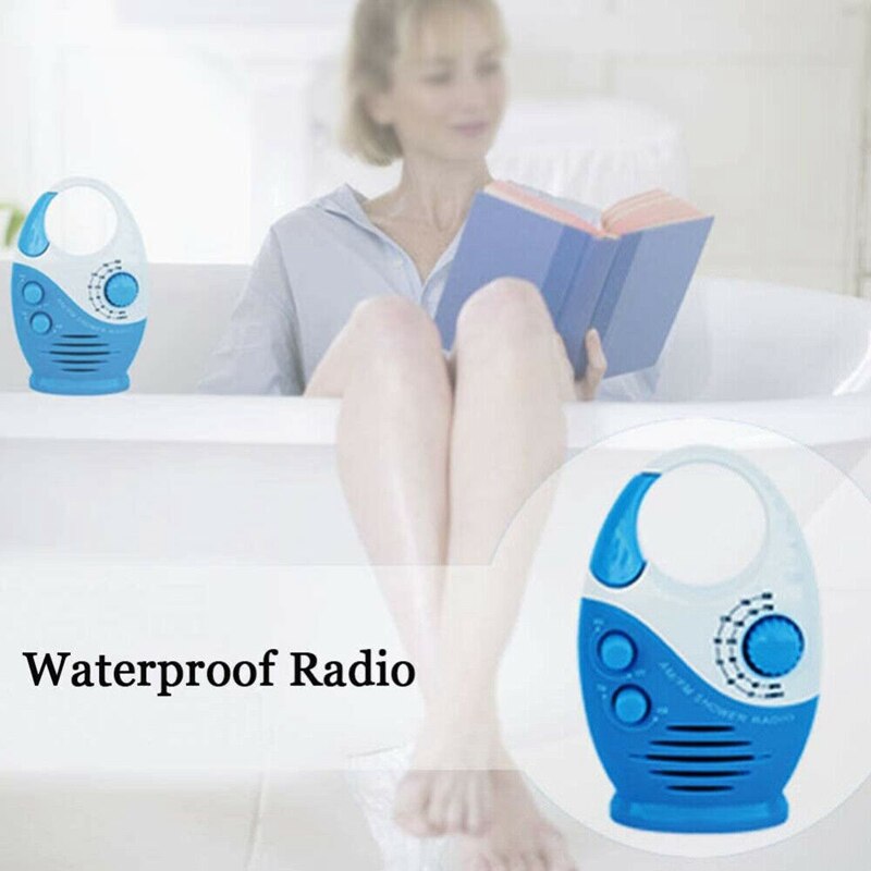 AM/FM Radio Portable étanche Radio salle de bain ventouse connexion Radio Rechargeable, Signal de recherche automatique