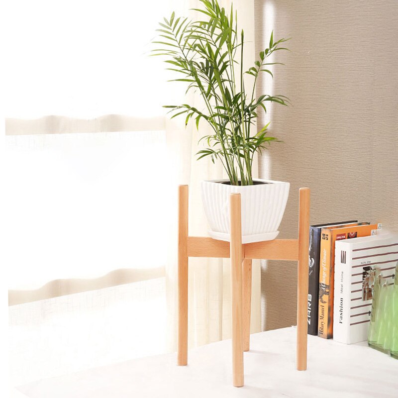 Flower Pot Rack Strong Free Standing Garden Planter Holder Home Garden Indoor Display Plant Stand Shelf Wood Planter Pot Trays