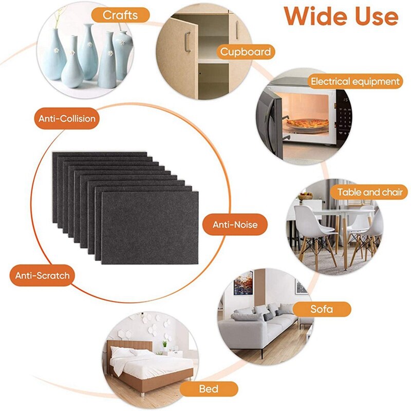 18 Stuks 8 Inch X 6 Inch X 1/5 Inch Meubels Viltjes Zelfklevende, cuttable Vilt Stoel Pads, Anti Scratch Floor