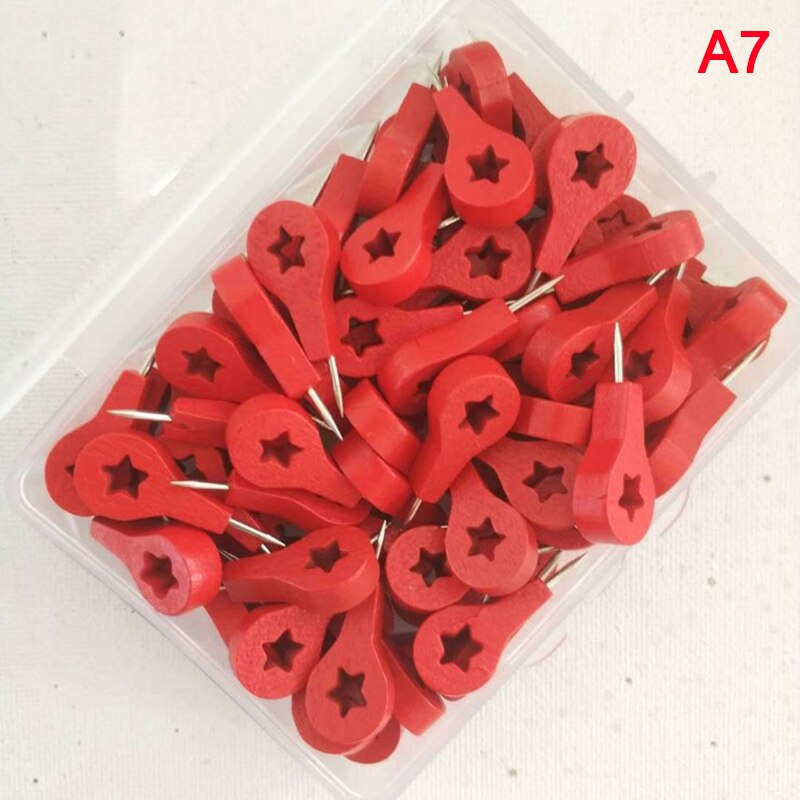 Map Markers Wooden Drawing Photo Wall Studs Cork Board Pins Thumbtack Pushpin Painting Tool Office School Supplies: A7
