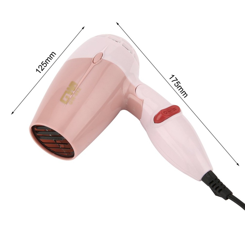 Mini secador de pelo 1000W viento bajo ruido plegable eléctrico soplador de pelo herramientas de estilismo de salón de peluquería para viajar a casa uso GW-662