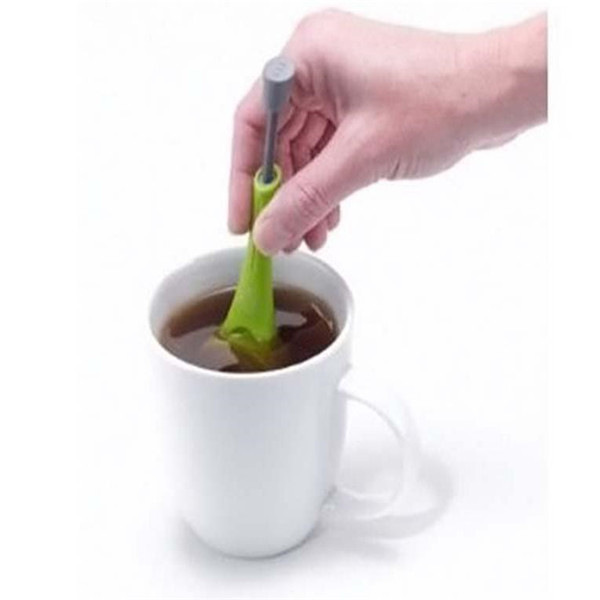 Teinfuser tesil inbyggd kolv tefilter hälsosam intensiv återanvändbar prylpress plast tepåse brant omrörningspress 1 st