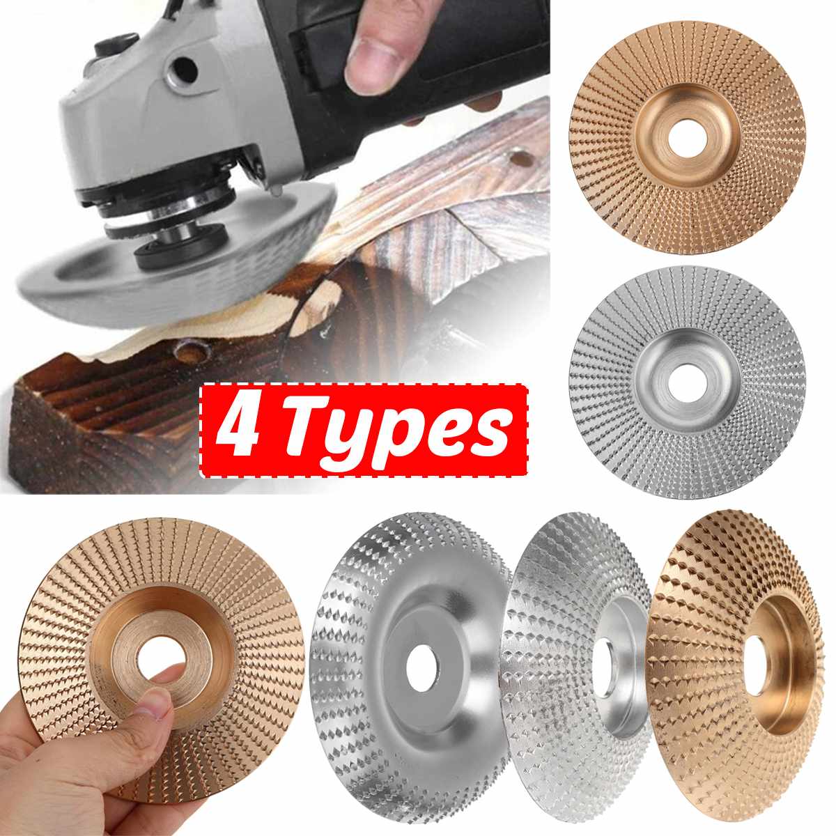 Ronde houten hoekslijpschijf schuurschijf haakse slijper wolfraamcarbide coating boring vormgeven schuren houtsnijwerk roterend gereedschap