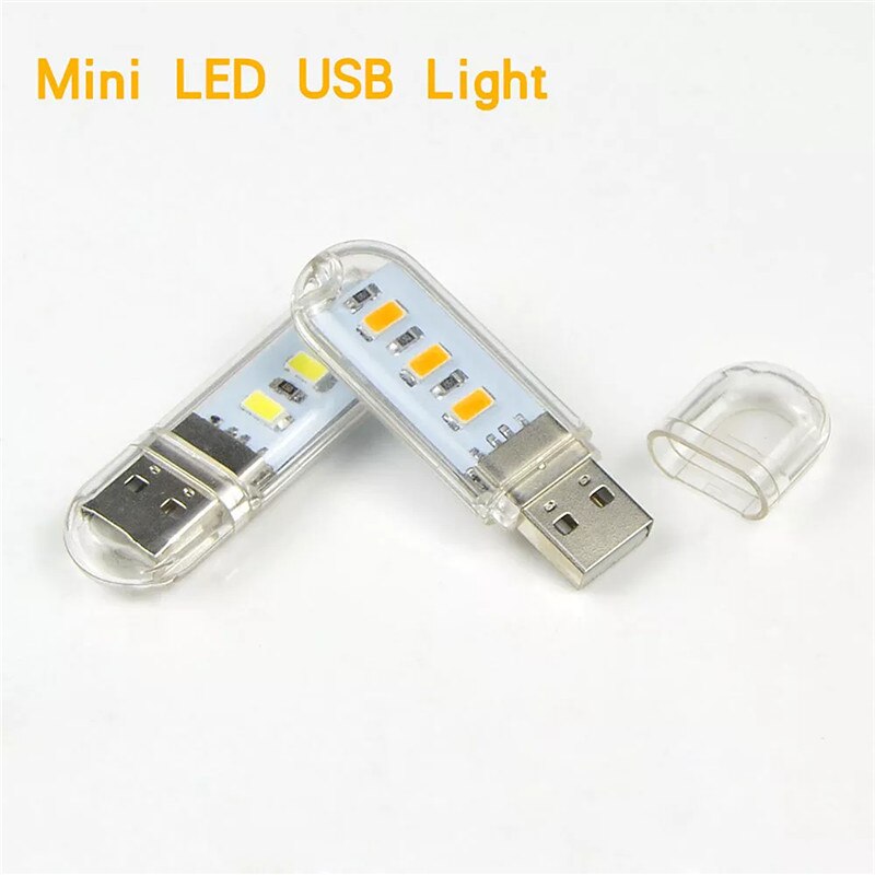 Mini USB LED Nachtlampje 3 leds 8 leds Lamp Koud Warm Wit USB Lamp voor Reading Gadget Notebook power Bank Computer Laptop
