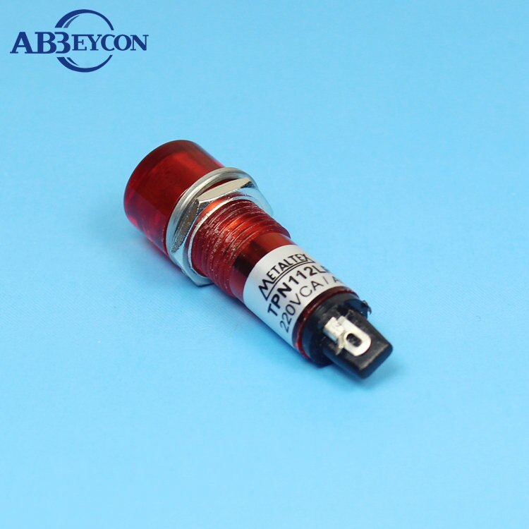 10mm red indicator light 10mm pilot light 220V 24V indicator light 220V 110V 12V/24V Panel Mounting Neon Indicator