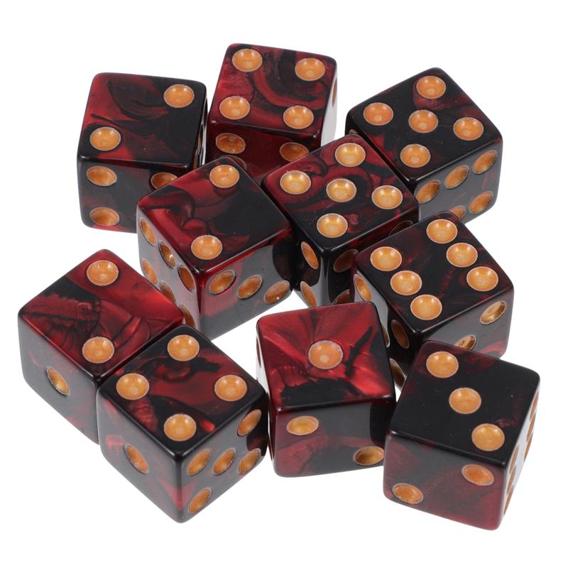 10pcs Durable Six Sided Dices Multi-sided Dice Props Solid Dice for KTV Party Games Teaching: Di Colore Giallo chiaro