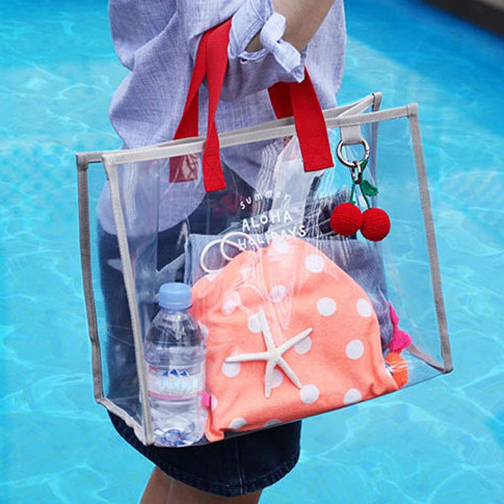 Spring Summer Fresh Summer Transparent PVC Swimming Bag Outdoor Travel Beach Travel climbing Handbag #YY