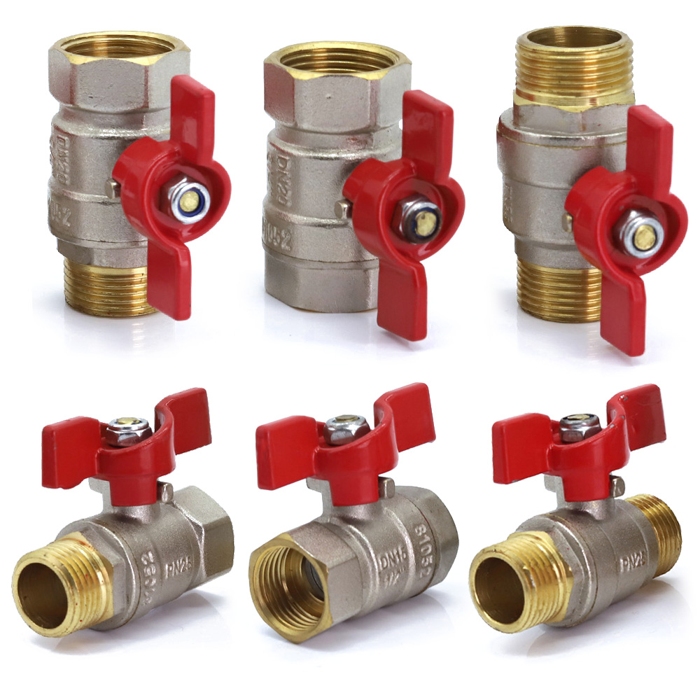 1/2" 3/4" 1" Brass Copper Ball Valve Fitting Replacement Coupling Adapter Connector Extender Garden Watering Durable Accessories