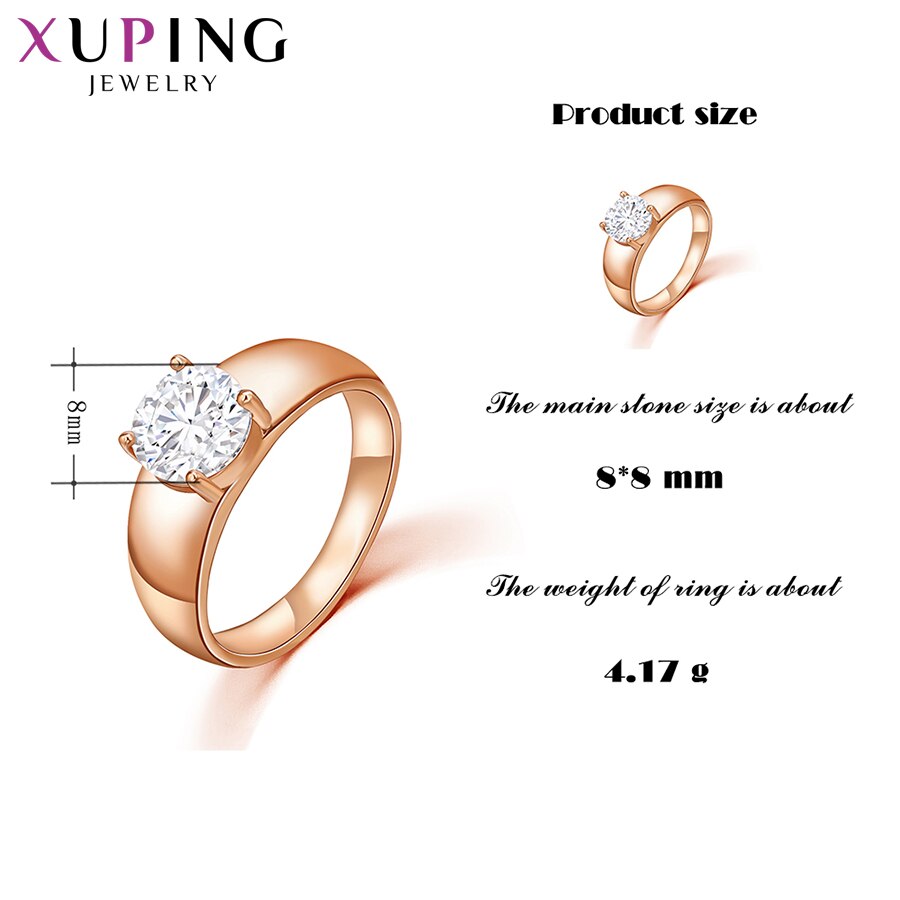 Xuping Jewelry Female Ring Unique Beautiful Rose Gold Color Plated Rings For Women Valentine's Day 12838