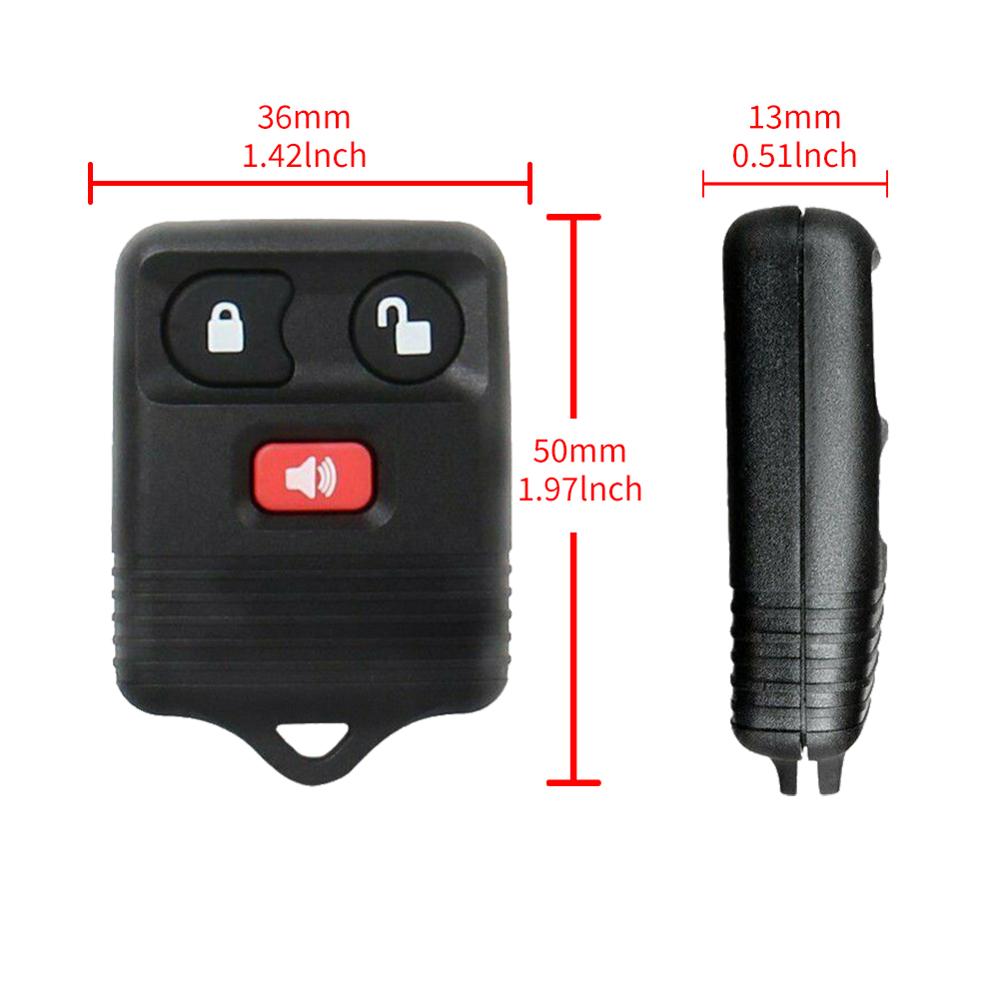 1 Pcs Replacement Keyless Entry Key Fob Transmitter 3-Button Remote Control Black Fit For Ford