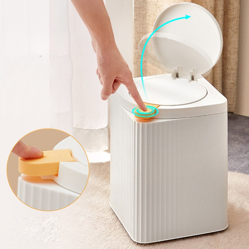 2.5/8L Garbage Bin Trash Can with Lid Double Barrel Kitchen Garbage Basket Bathroom Home Waste Bins Wastebins Paper Basket Cube