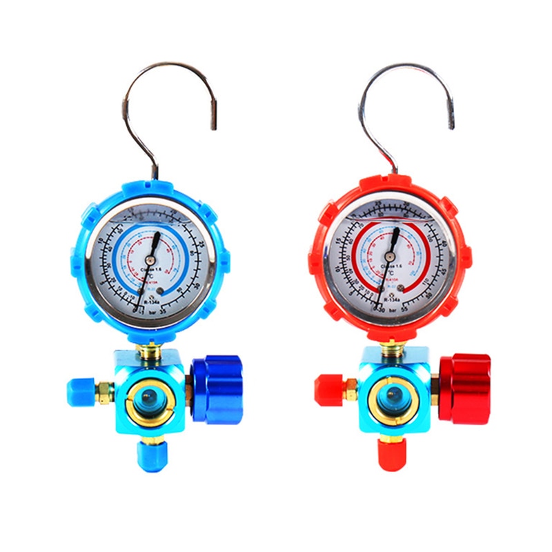 Refrigerant Manifold Gauge Manometer Valves Pressures Gauge Air Conditioner Tool R410a LKS99: Default Title