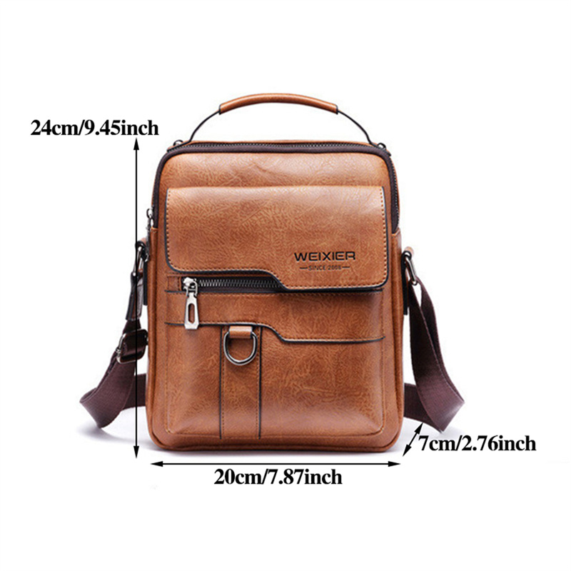 Bolso de hombro duradero para hombre, bandolera de cuero de , bolso cruzado de viaje, paquete de para hombre: Beige