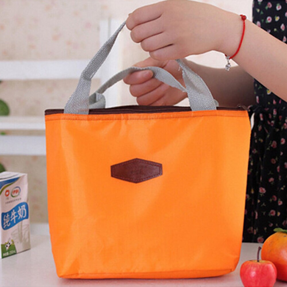 Iskybob bolsa térmica de alumínio, saco térmico isolado oxford para comida, recipiente para viagem, para piquenique: orange