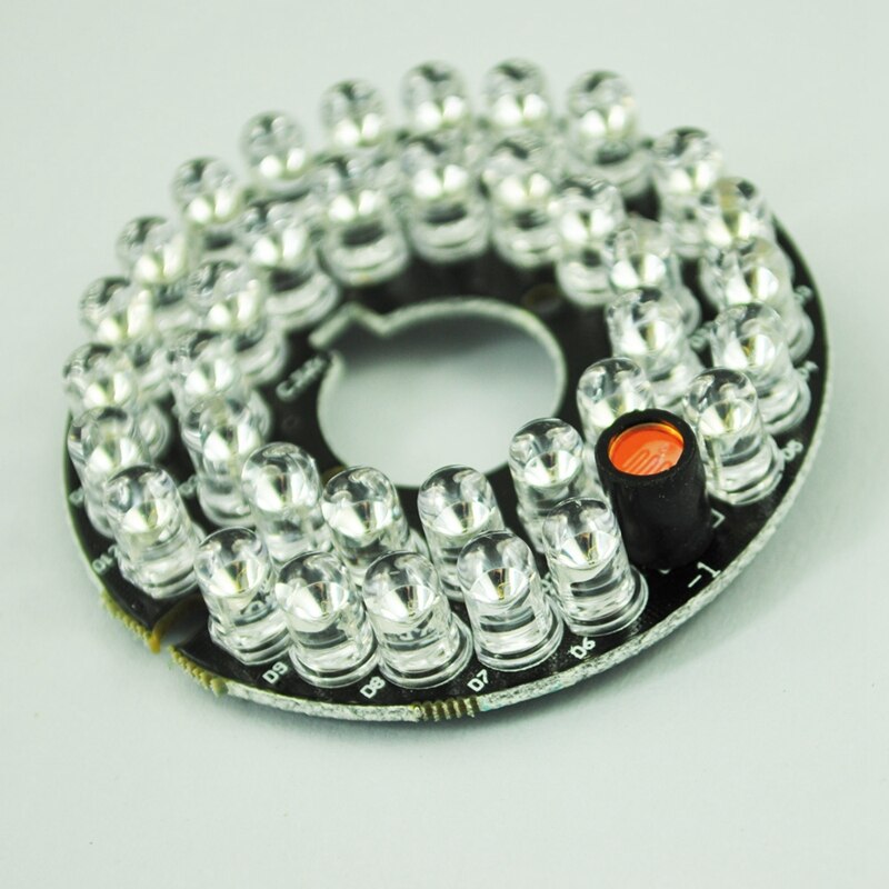 SODIAL(R) 2 "placa redonda 36 IR lámpara LED roja para cámara de seguridad CCTV