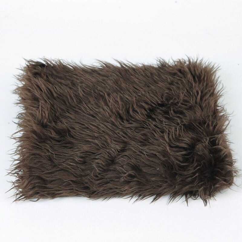 50*50cm Newborn Baby Photography Props Blankets Infant Fur Stretch Yarn Wrapped Props Blanket Outfit Photo Props: Coffee