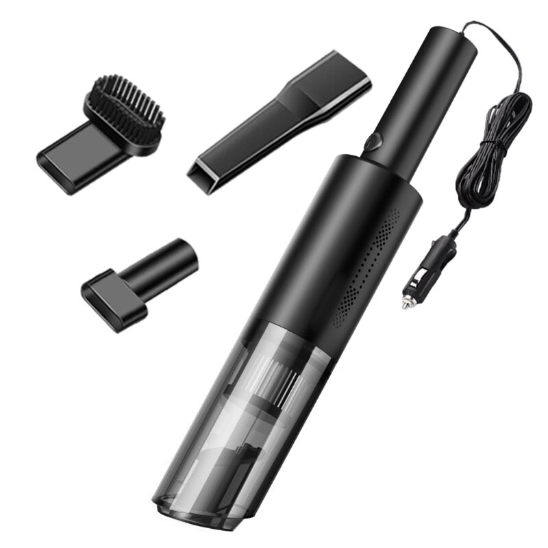 6000PA Handheld Vacuum Strong Suction High Power 120W Wired/Wireless Car Charger Vacuum Cleaner Auto Home Pet Hair Cleaning: Black Wired