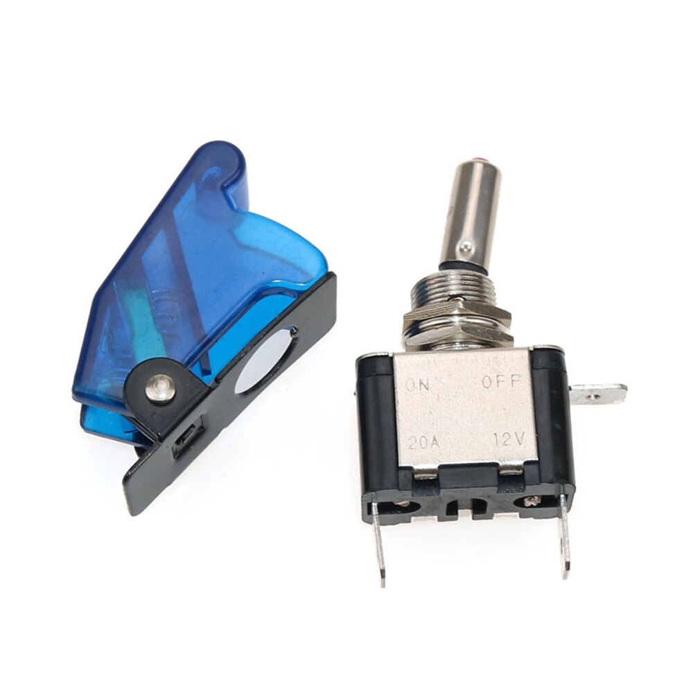 YuXi 1Stck transparent deckel 12V 20A Auto Auto Stiefel Lkw Beleuchtet LED Kippschalter Mit Sicherheit Flugzeug kippen bis Abdeckung Schutz