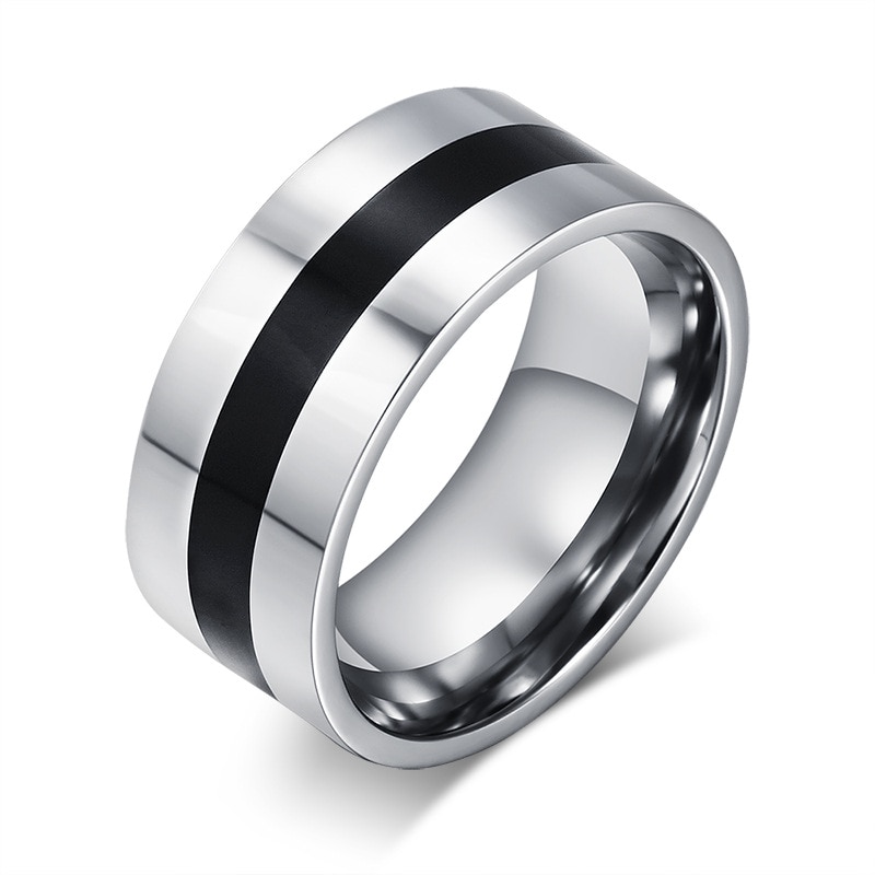 316L Mannen Epoxy Titanium Roestvrij Ring Minnaar Paar Ringen Voor Vrouwen Mannen Zilveren Kleur Vintage Cool Ringen