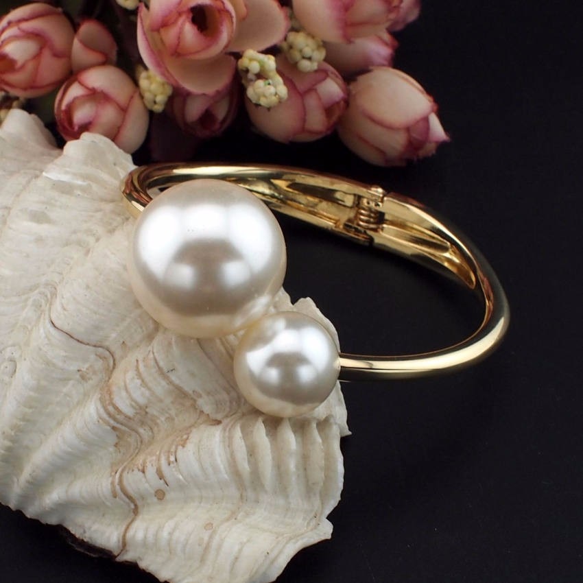 Bracciali Charm MANILAI Donna - Jonc Manicotto Imitazione Perla - Gioielli Statement Trendy