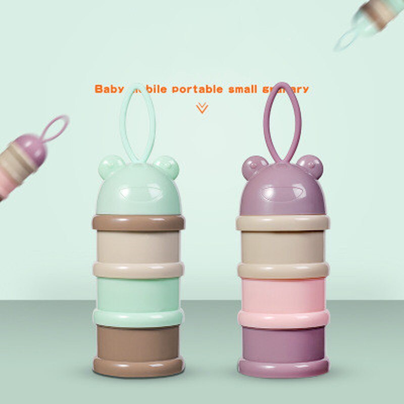 3Layers Baby Milk Powder Dispenser Container Storage Formula Feeding Box Colorful Rainbow Color