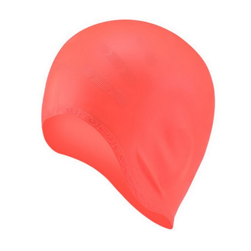 Adults Swimming Caps Men Women Long Hair Waterproof Swim Pool Cap Ear Protect Large Natacion Badmuts Silicone Diving Hat: Red