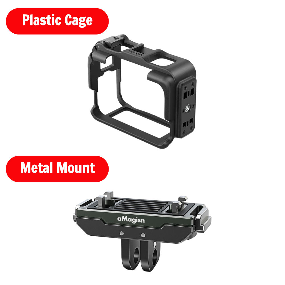 aMagisn Utility Frame Plastic Cage Protective Housing , Horizontal Vertical Mounting Jacket for Insta360 Ace Pro 2 Accessories: Blue