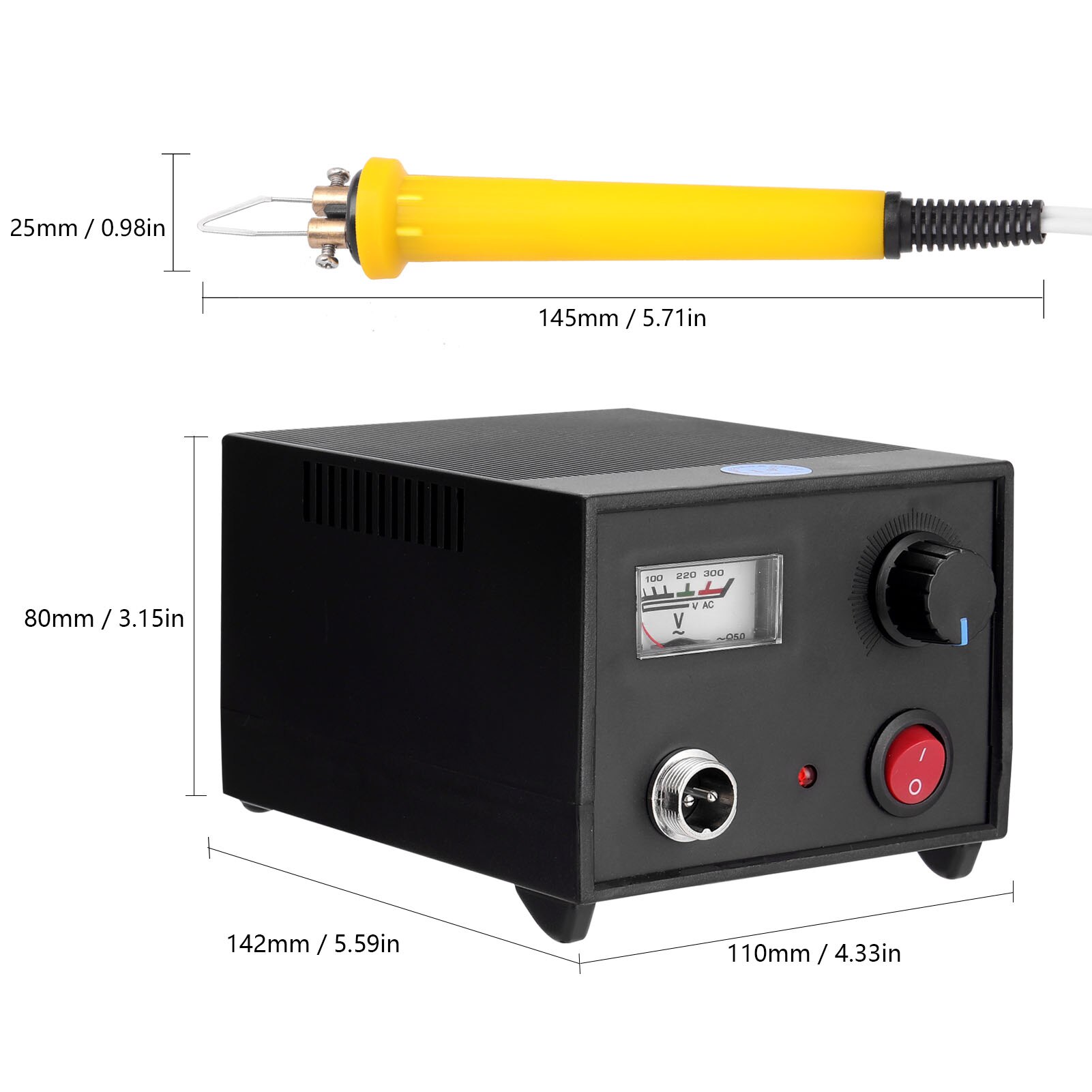 LH45-ZA1 Pyrography Machine Pointer Voltmeter Type Multifunctional Electric Gourd Wooden Welding Tool with Heating Pen Heads