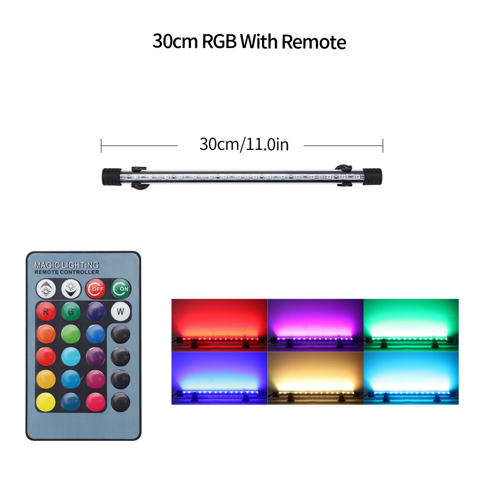 Zeven Masterrgb Aquarium Licht 18-57Cm Afstandsbediening Duiken Lamp Kleurrijke Lamp 90-260V Lamp Voor planten Aquarium Amfibische Gebruik: SZD-Q30RM