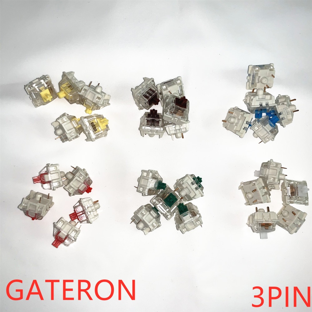 Gateron SMD przełączniki czarny czerwony brązowy niebieski jasnozielony żółty 3 piny Gateron przełącznik do klawiatury mechanicznej fit GK61GK64 GH60