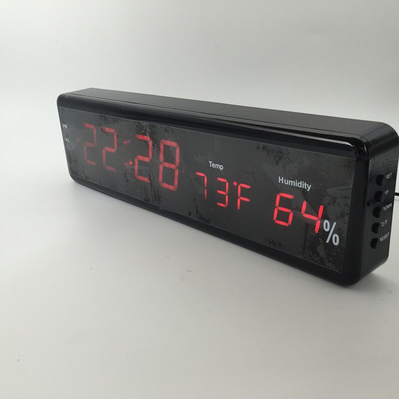 Big Number Large LCD Digital Wall Clock Multi-function Electronic Bedside Table Clock Desk Alarm Clock With Temperature Humidity