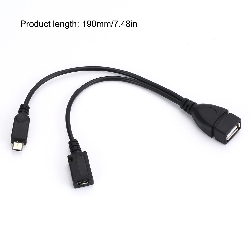 2022 2 In 1 OTG Micro USB Host Power Y Splitter USB Adapter 2 in 1 OTG Adapters micro usb male female to USB female cable