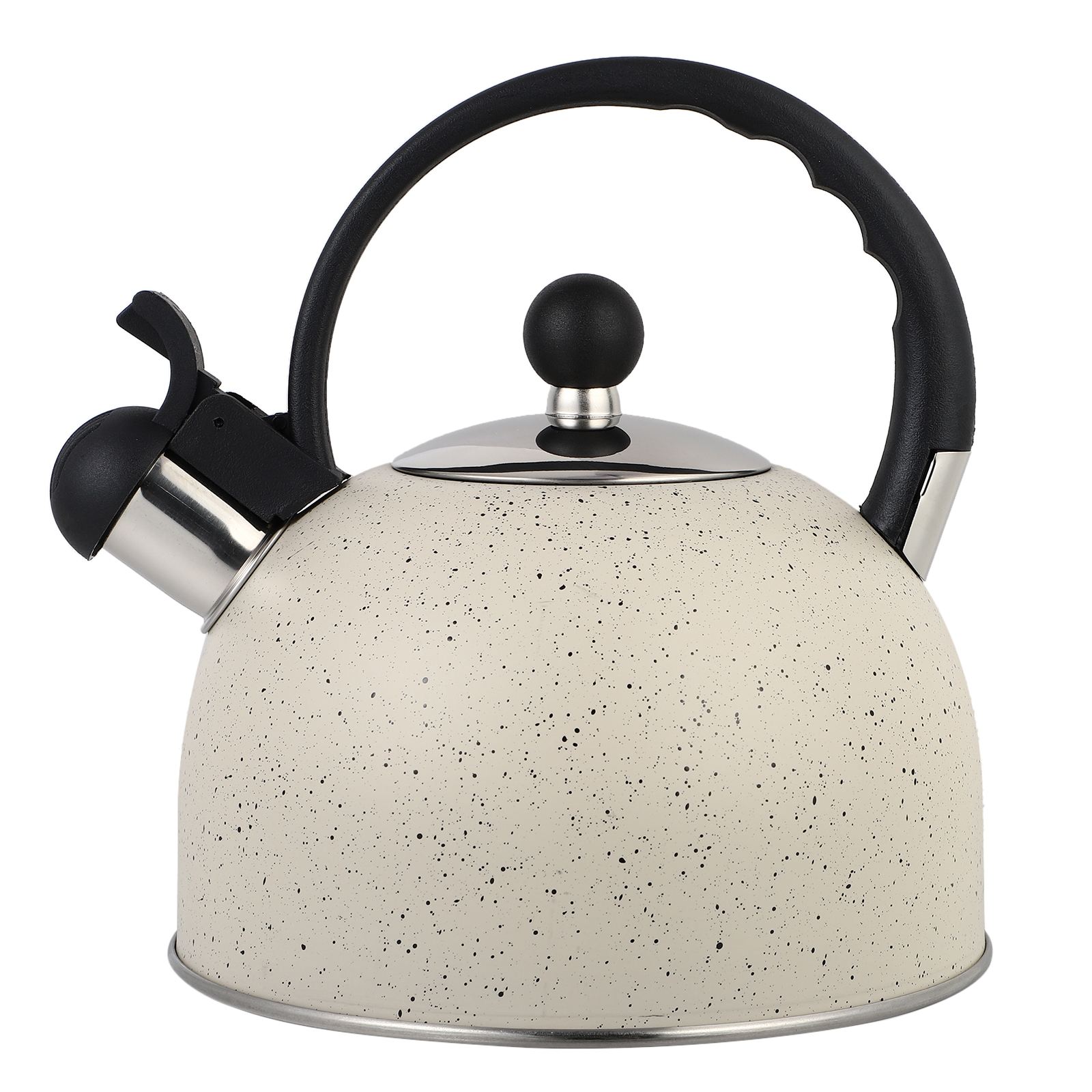 2.5L Stainless Steel Kettle Boiling Whistle Kettle Whistling Kettle Practical Teakettle Kitchen Gadget With Anti-Scalding Handle: White